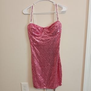 Pretty Little Thing Pink sequin dress